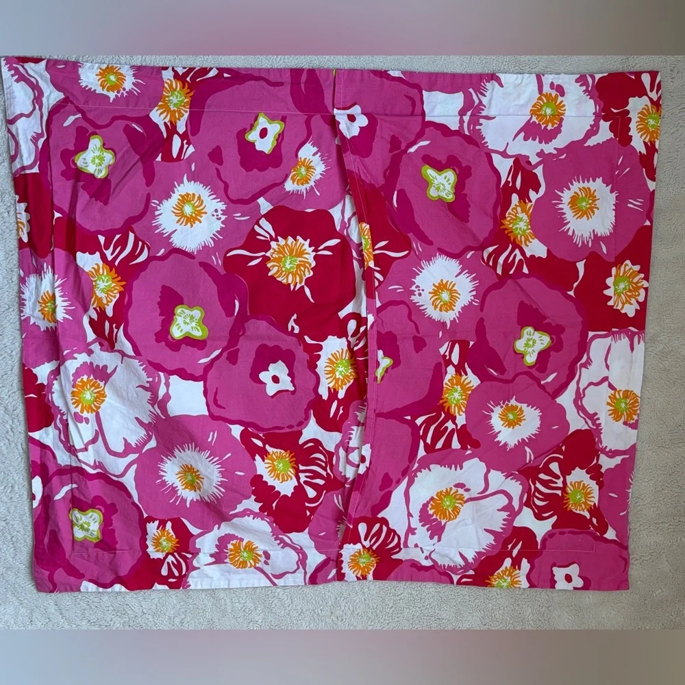 Lilly Pulitzer Garnet Hill Scarlet Begonias Tropical Floral Duvet Set Full/Queen - Picture 7 of 15